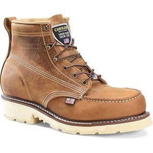 NEW Men's Carolina Ferric USA 6" Steel Moc Toe Work Boot - Dark Brown